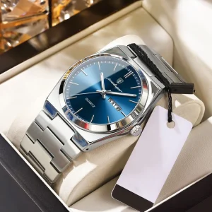 Poedagar 930 Luxury Watch (Silver-Blue)